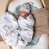 Kittens Organic Jersey Wrap & Beanie Set