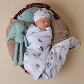 Dog Park Organic Jersey Wrap & Beanie Set