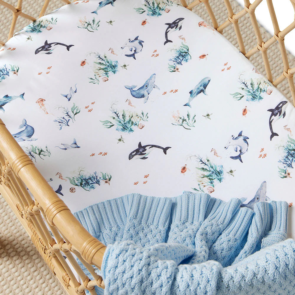 Ocean Bassinet Sheet / Change Pad Cover