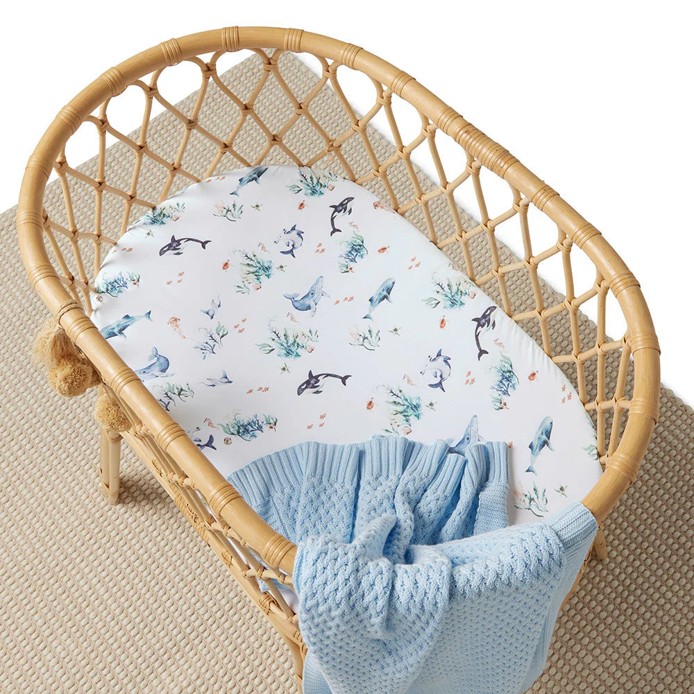 Ocean Bassinet Sheet / Change Pad Cover
