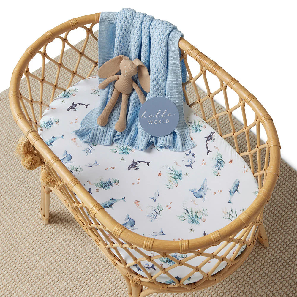 Ocean Bassinet Sheet / Change Pad Cover
