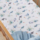 Ocean Organic Cotton Fitted Cot Sheet