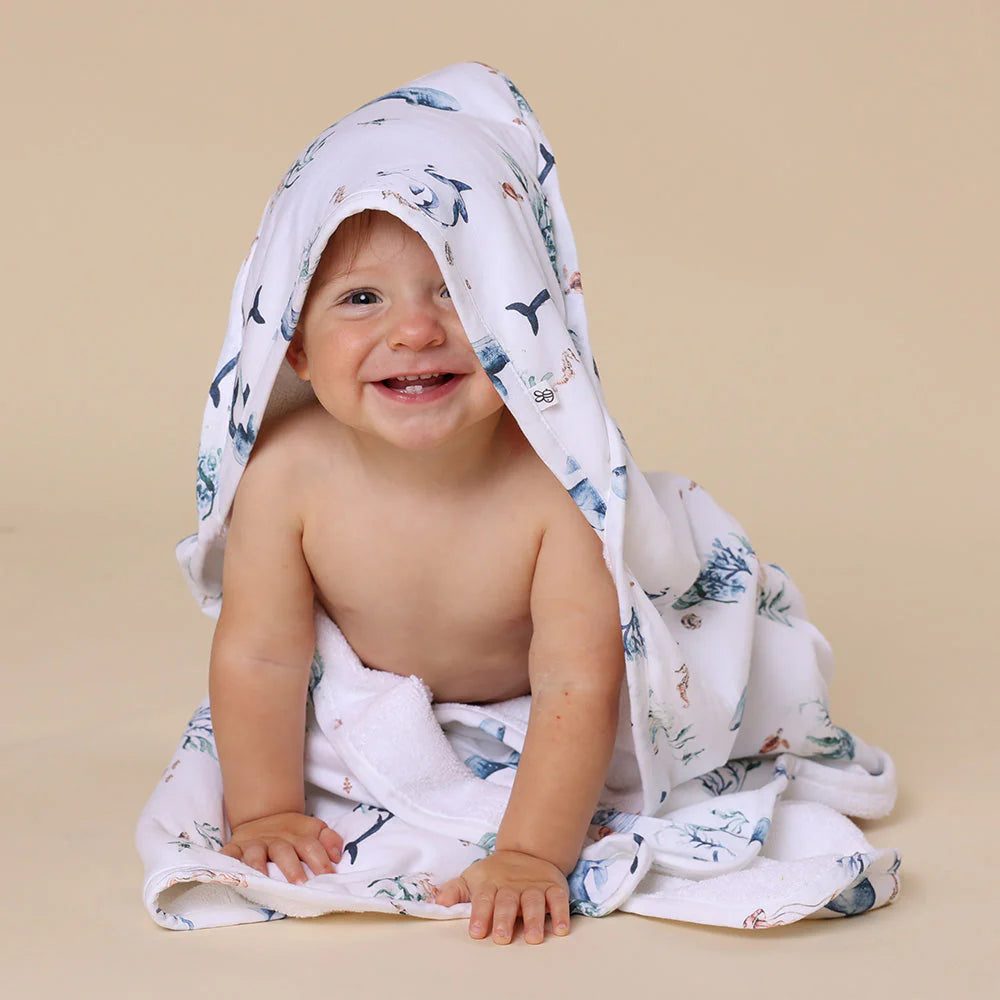 Ocean Organic Hooded Baby Towel