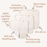 Stardust Organic Wash Cloth - 3pk