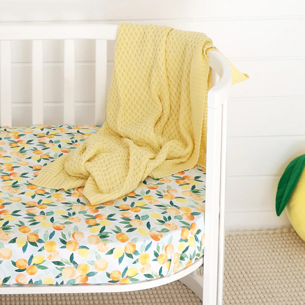 Sunlight Diamond Knit Organic Baby Blanket