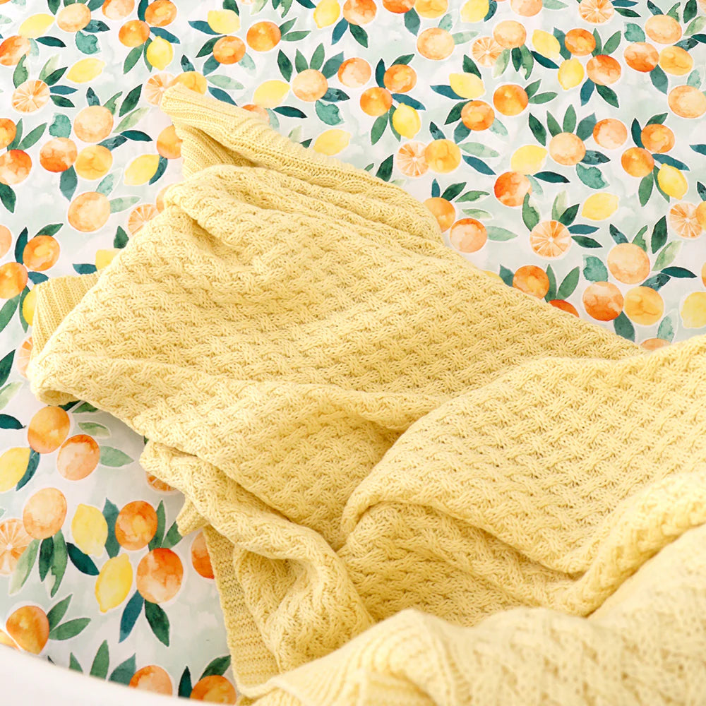 Sunlight Diamond Knit Organic Baby Blanket