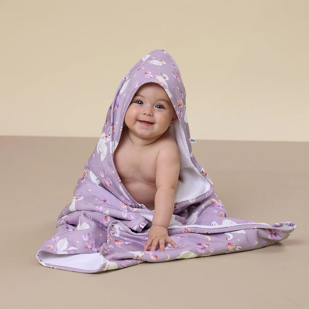 Swan Lake Organic Hooded Baby Towel