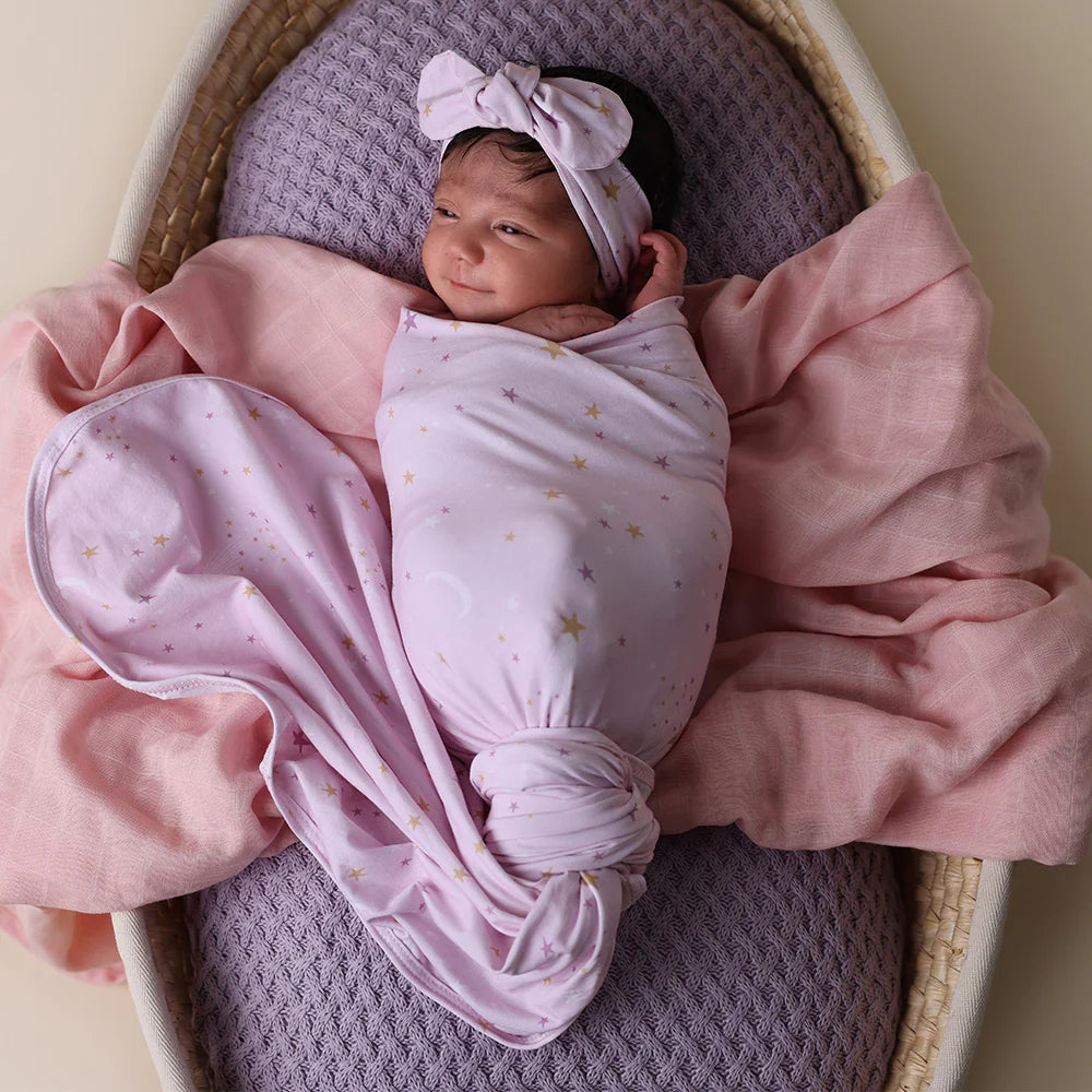 Twinkle Organic Jersey Wrap & Topknot Set