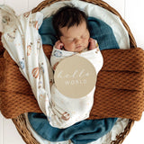 Up & Away Organic Jersey Wrap & Beanie Set