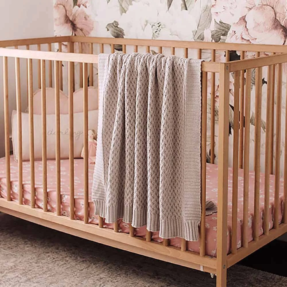 Warm Diamond Knit Organic Baby Blanket
