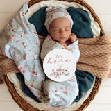 White Rabbit Organic Jersey Wrap & Beanie Set