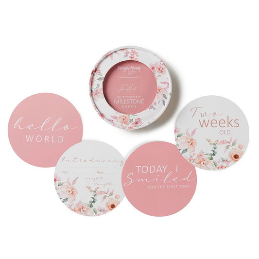 Camille and Jewel Pink Reversible Milestone Cards