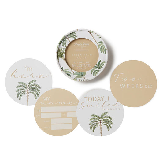 Green Palm and Sand Reversible Milestone Cards