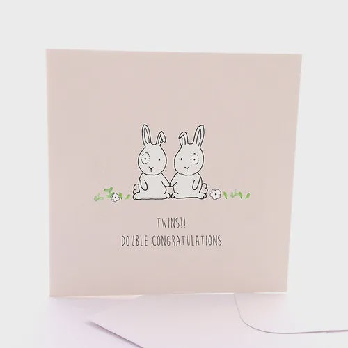 Bunny Twins Greeting Card