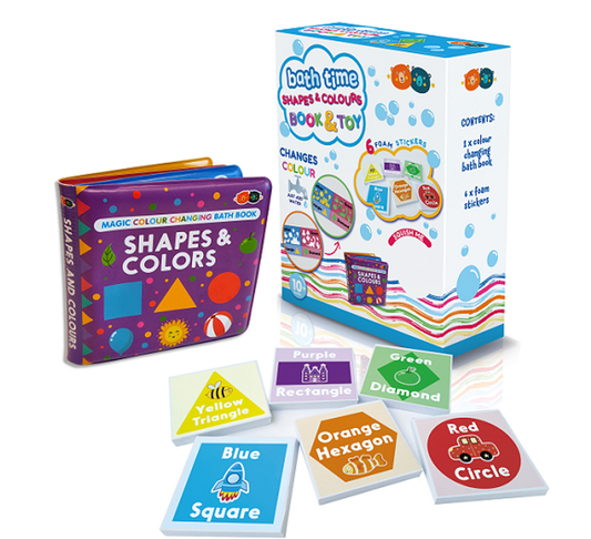 Magic Colour Changing Bath Book & Stickers - Colours & Shapes