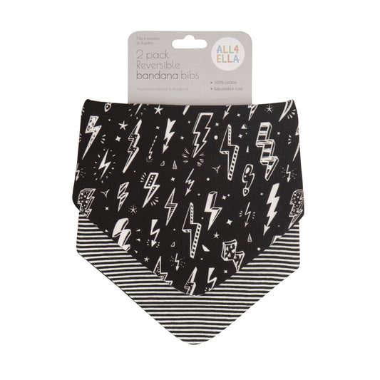 Bandana Bibs 2pk - Lightning