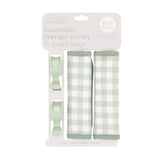 Harness Covers & Pram Pegs - Gingham Sage