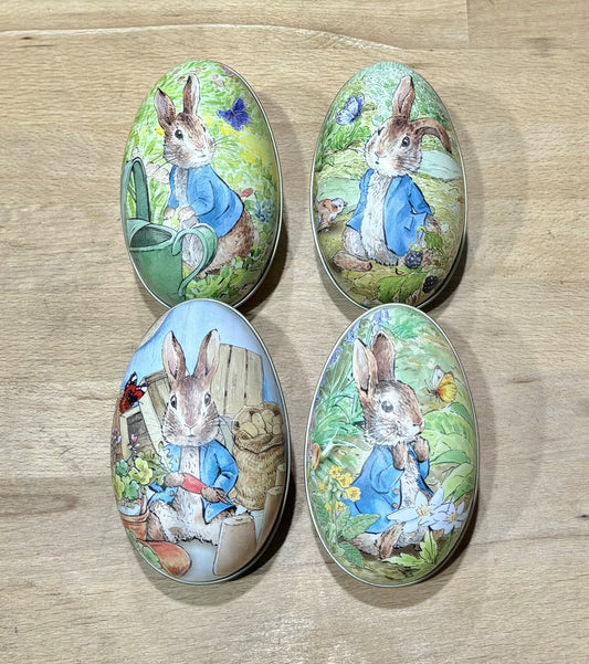 Peter Rabbit Egg Shaped Tins