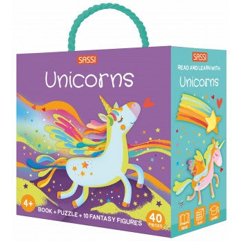 Sassi 3D Puzzle and Book Set - Unicorns