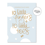 10 Fingers and Toes Card - Blue