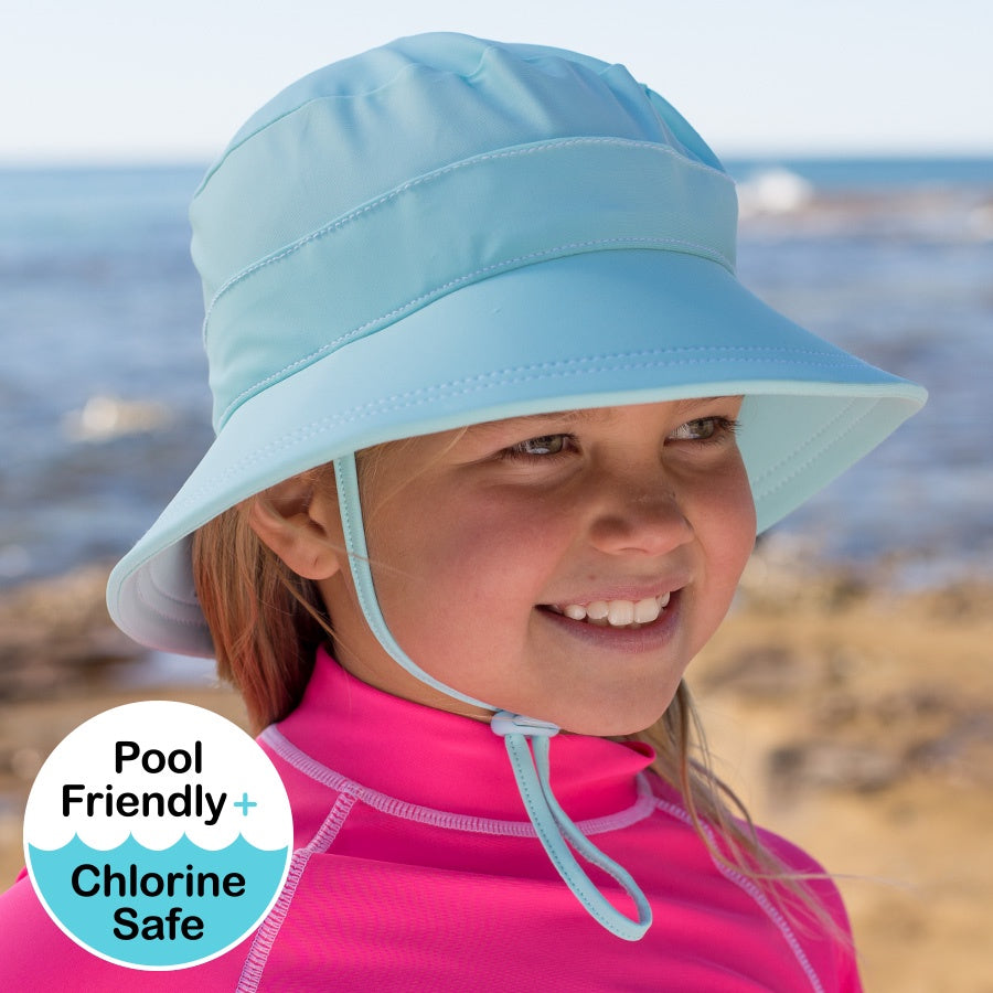 Bedhead Hats Beach Kids Bucket Swim Hat: Aqua - The Infant Boutique