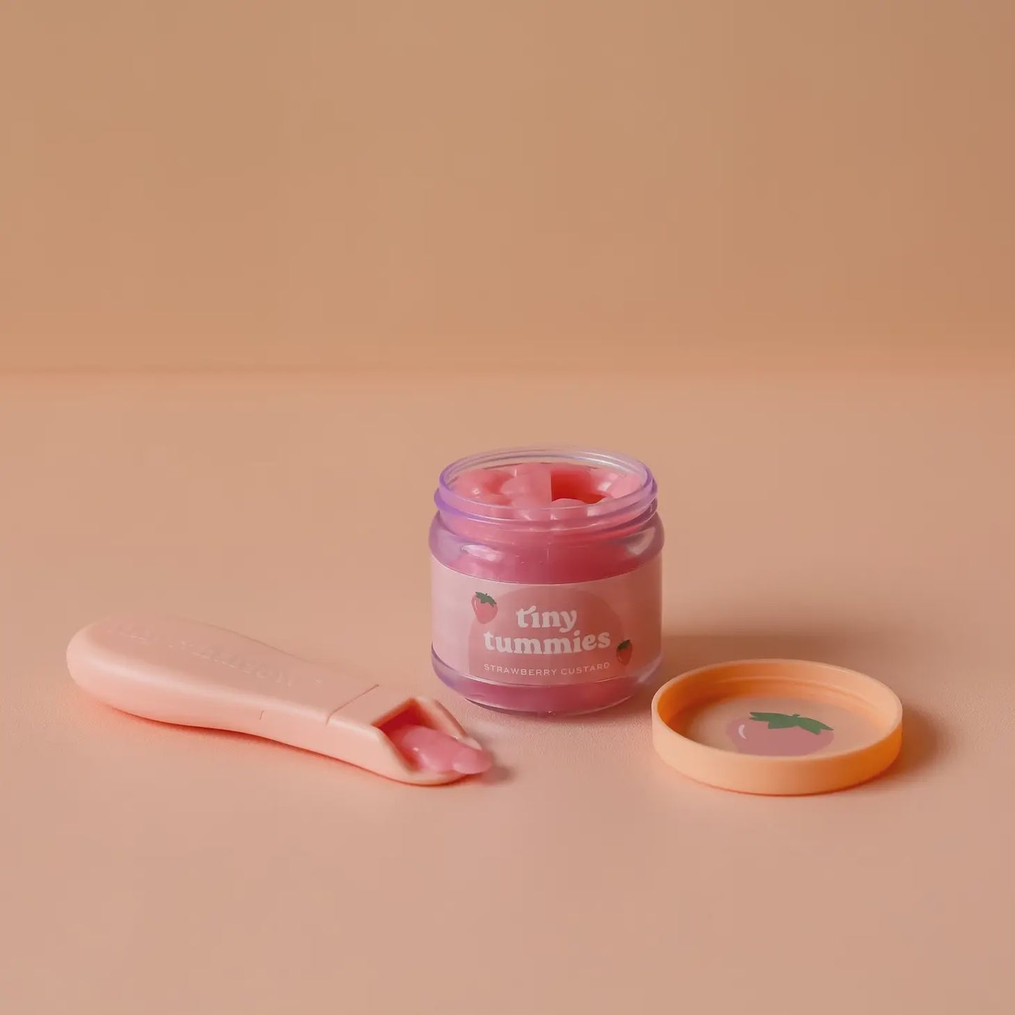 Tiny Tummies Strawberry Custard food jar and spoon set