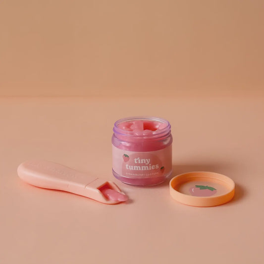 Tiny Tummies Strawberry Custard food jar and spoon set