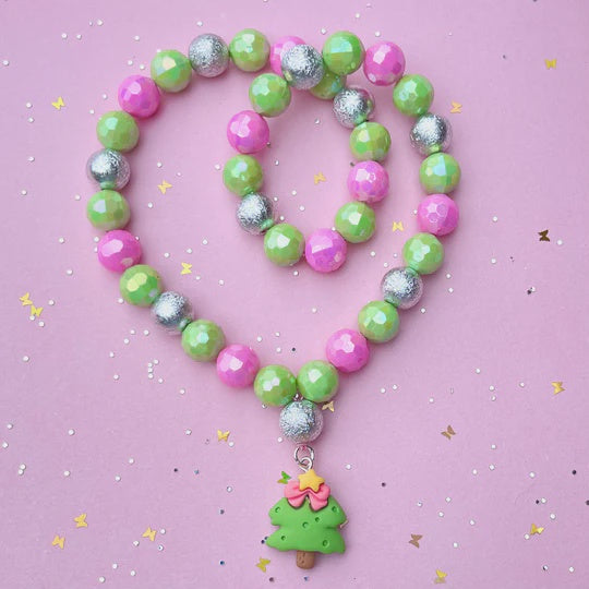 Beaded Necklace - Christmas Tree