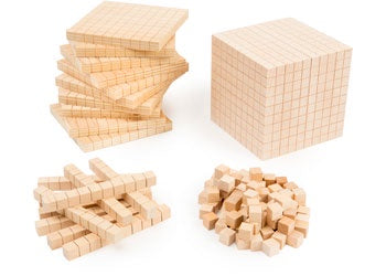 Woodbase Ten Set 100 Cubes 10 Rods 10 Flats 1 Base