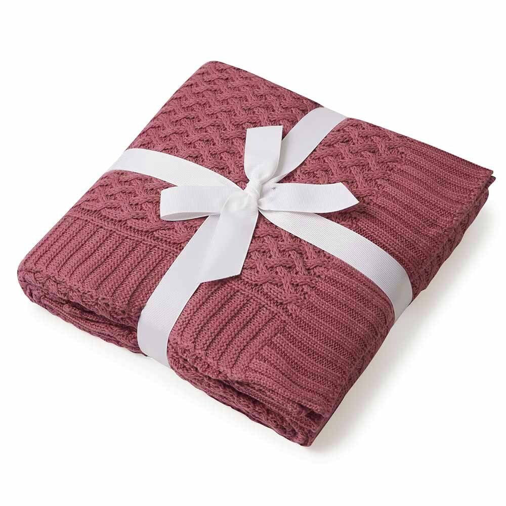 Mauve Diamond Knit Organic Baby Blanket Mauve Diamond Knit Organic Baby Blanket