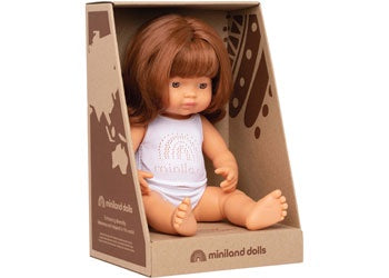Miniland Baby Doll - Caucasian Redhead Girl 38cm