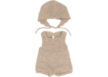 Miniland Knitted Doll Outfit 38cm - Romper & Bonnet