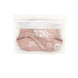Silicone Bib with spoon - Rainbow Dusty Pink