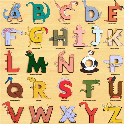 Dino Wooden Alphabet Puzzle Legend Alphabet