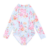 BIANCA Blue Long Sleeve Sunsuit