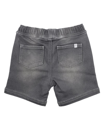 Charcoal Knit Denim Shorts