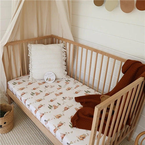 Bears Organic Fitted Cot Sheet