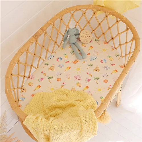 Beach Fun Organic Bassinet Sheet / Change Pad Cover