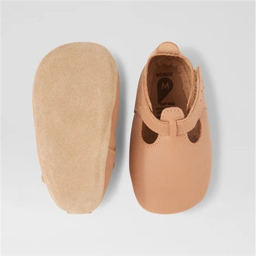 Ss Jack and Jill Infant Caramel Leather Flat Shoes