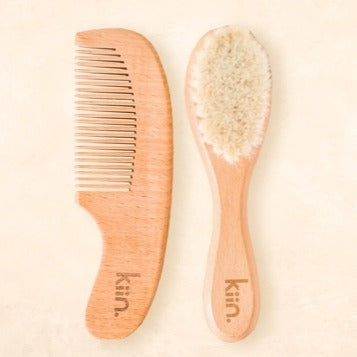 Kiin Wooden Baby Brush + Comb Set