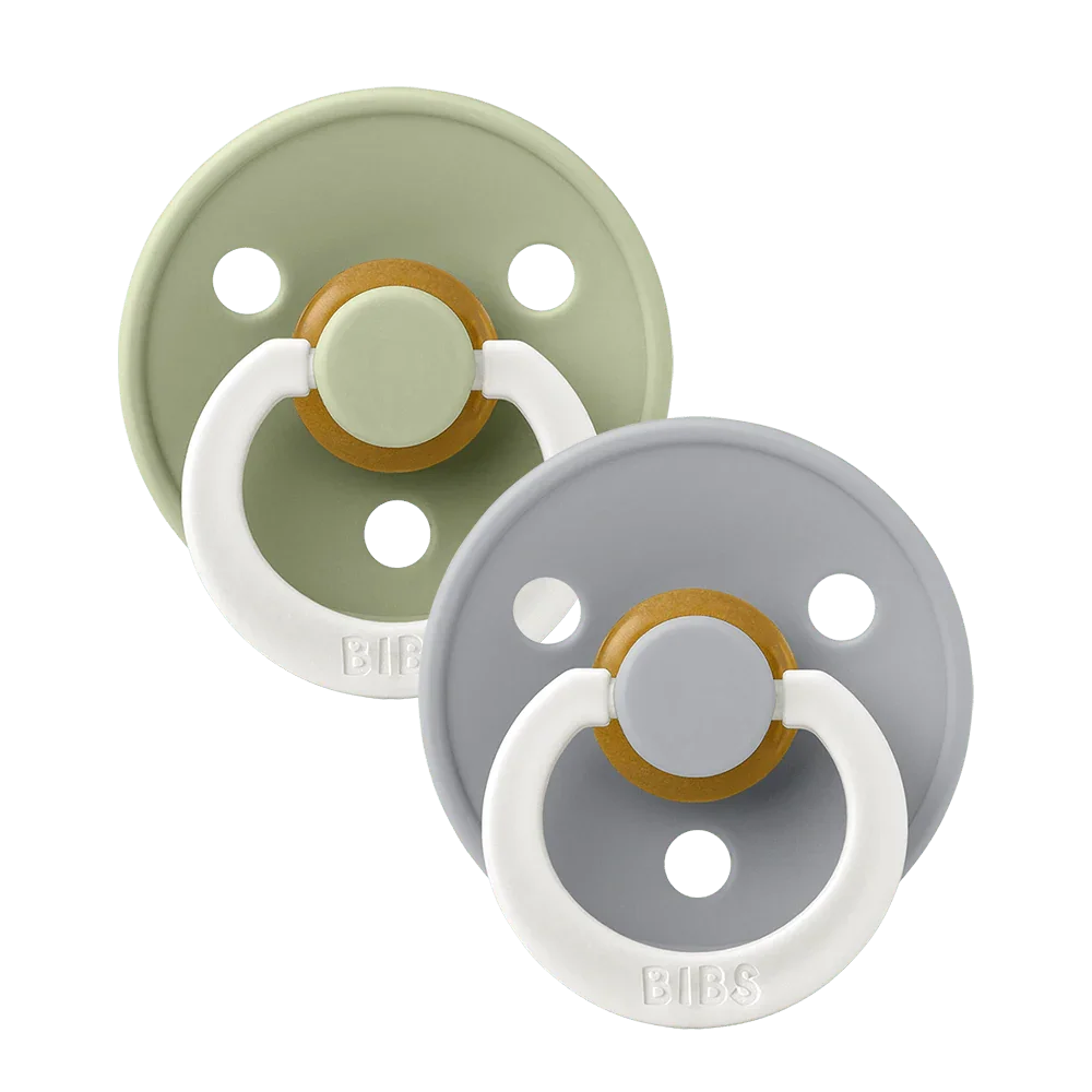 BIBS Dummies - GLOW - Natural Rubber - Sage/Cloud