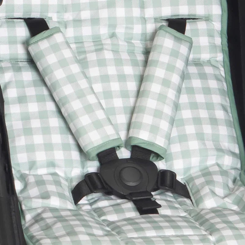 Harness Covers & Pram Pegs - Gingham Sage