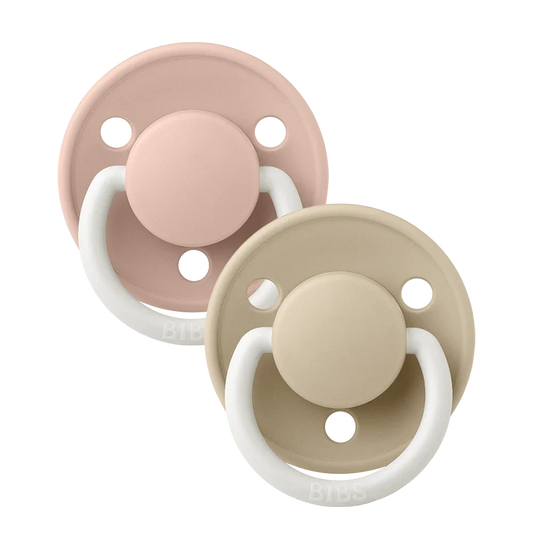 BIBS Dummies De Lux - GLOW - Silicone - Blush/Vanilla