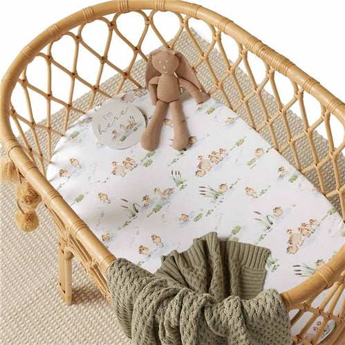 Bassinet Sheet / Change Pad Cover - Duck Pond