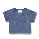 Deep Blue Organic Terry Tee - copy