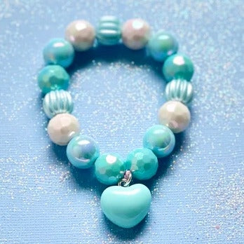 Beaded Bracelet - Blue Heart