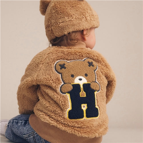 Varsity Bear Furry Jacket