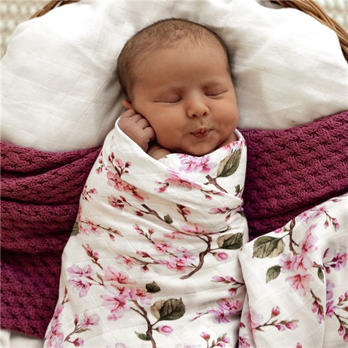 Organic Muslin Wrap - Cherry Blossom