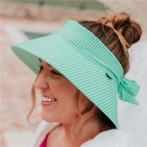 Ladies Wide-Brimmed Swim Visor Beach Hat - Andie