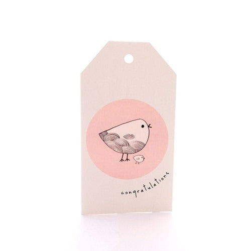 Congratulations Chick Pink Gift Tag